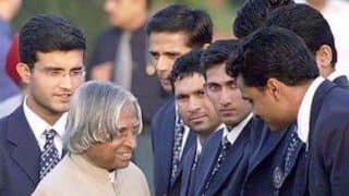 APJ Abdul Kalam with Indian cricketers